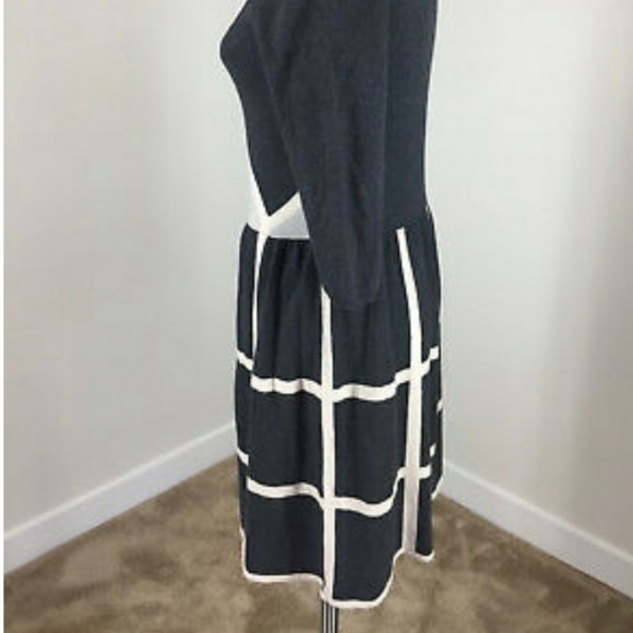 Daniel Cremieux, 3/4 sleeve Color-block Geometric Cotton Blend Dress Small - Picture 2 of 5